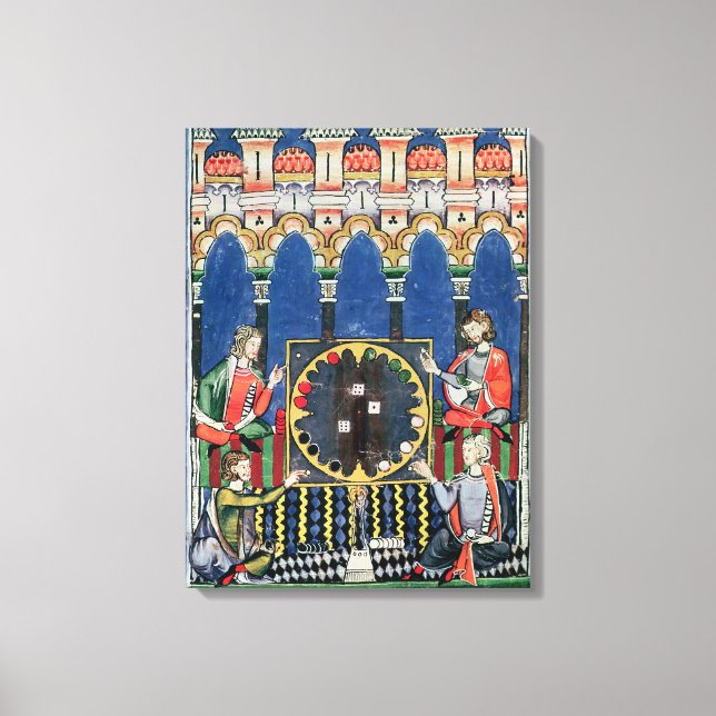Lienzo Cuatro jugadores árabes de Backgammon (Anverso)