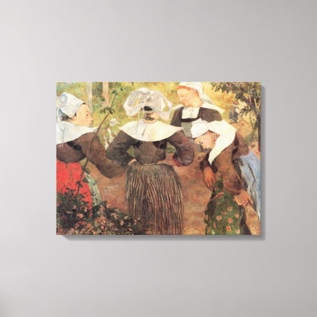 Lienzo Cuatro mujeres bretonas por Paul Gauguin (Anverso)