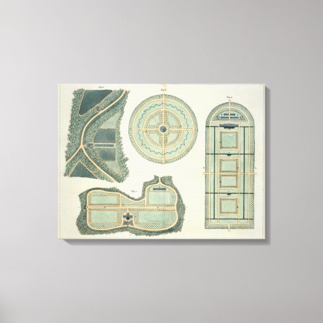 Lienzo Cuatro planes para los jardines de la cocina, de " (Anverso)
