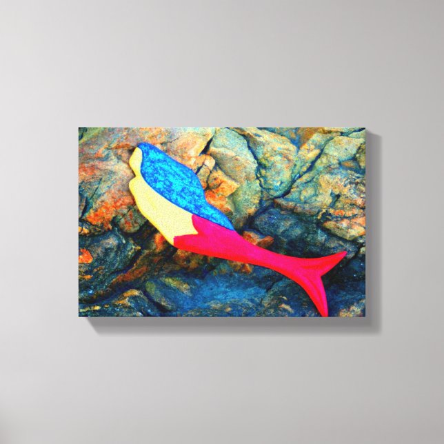 lienzo cubierto de sirena subacuática (Anverso)