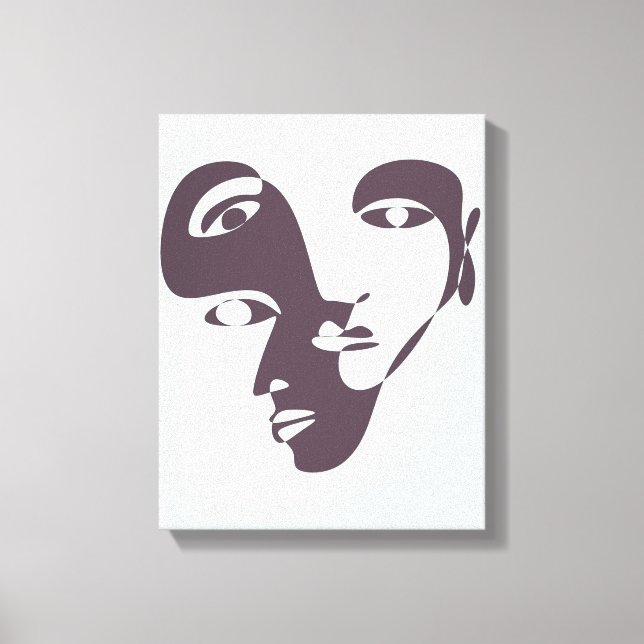 Lienzo Cubismo de dibujo contemporáneo Resumen de líneas  (Anverso)