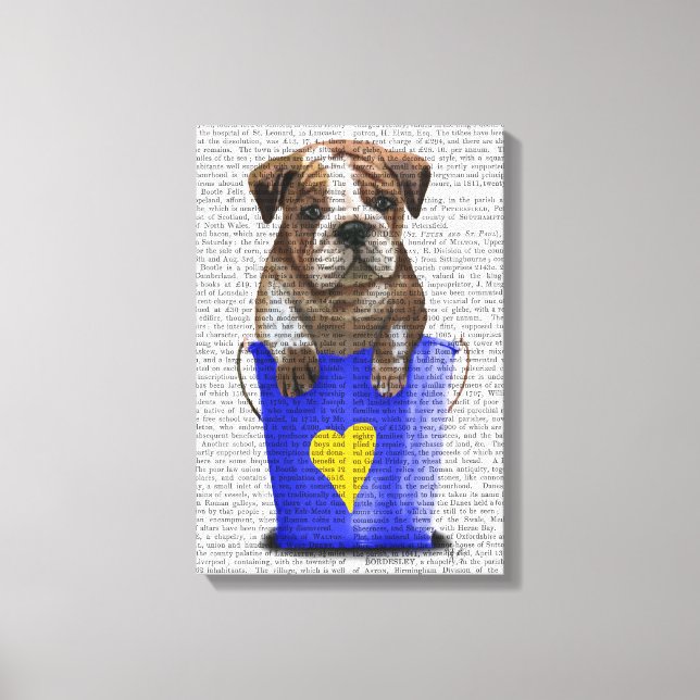 Lienzo Cubo De Amor Azul bulldog (Anverso)