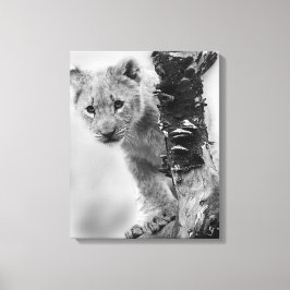 Lienzo Cubo De León Blanco Y Negro