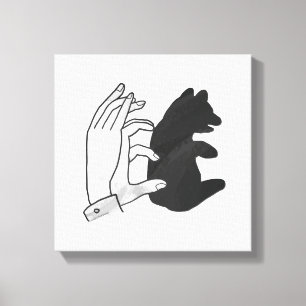 Lienzo Cubo de oso de silueta manual