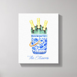 Lienzo Cubo de vino Chinoiserie Watercolor