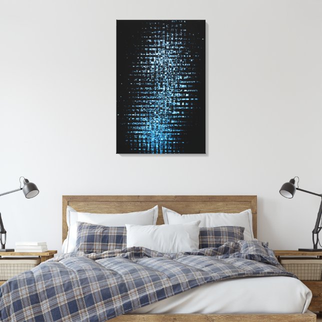 Lienzo Cubos azules abstractos (Insitu(Dormitorio))