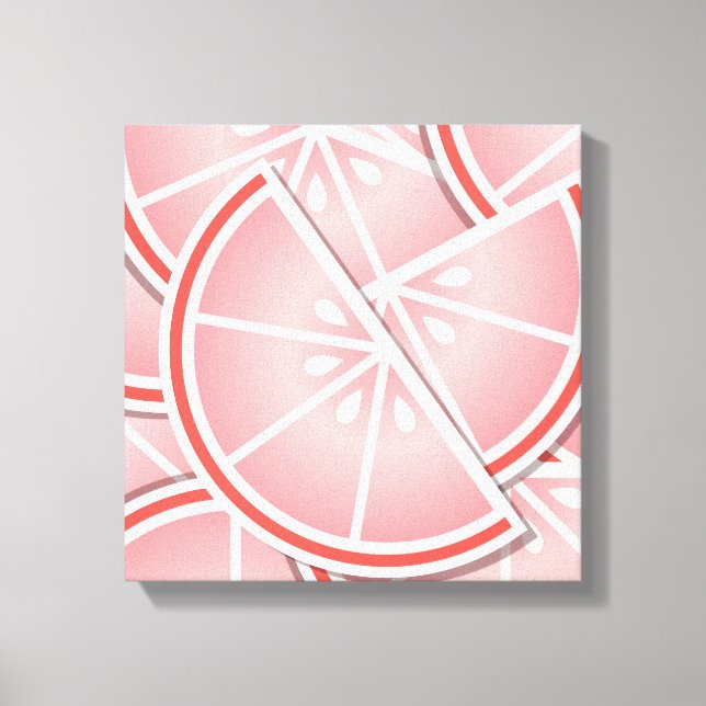Lienzo Cuchillas de pomelo rosa funky (Anverso)