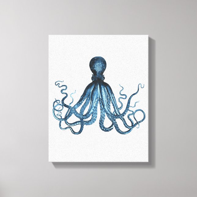 Lienzo Cuenca costera azul Octopus kraken (Anverso)