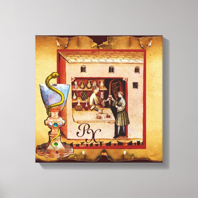 Lienzo CUENCO de medicina del MONOGRAMA de HYGEIA, (Anverso)