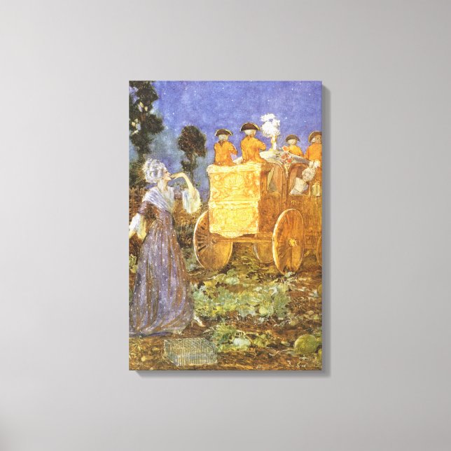 Lienzo Cuentos de Hadas Clásicos Cenicienta y Hada Madrin (Anverso)
