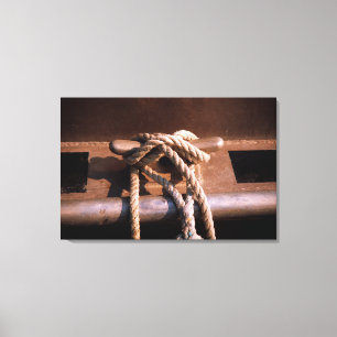 Lienzo Cuerda atada a un lazo del barco
