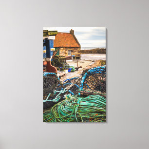 Lienzo Cuerdas y potes de langosta el   Pittenweem,