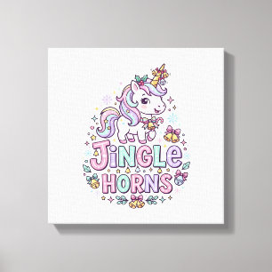 Lienzo Cuernos de Jingle de Unicornio Ropa Encantadora Gr