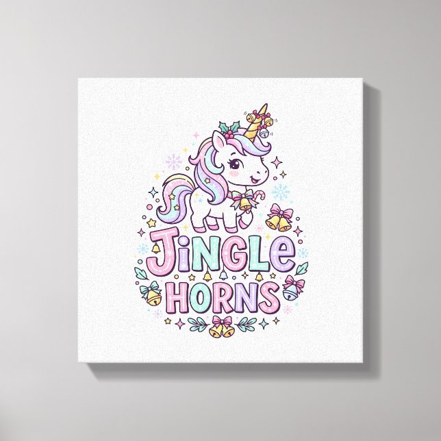 Lienzo Cuernos de Jingle de Unicornio Ropa Encantadora Gr (Anverso)