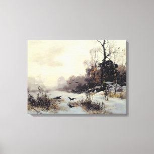 Lienzo Cuervos en un invierno Landscape, 1907