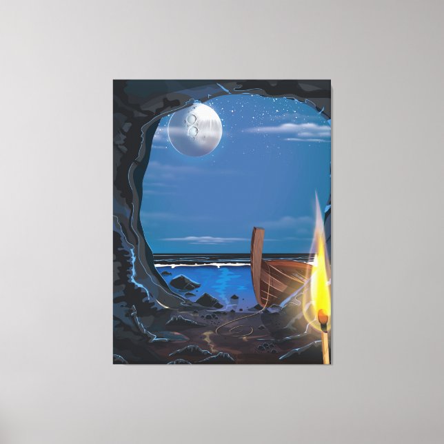 Lienzo Cueva de contrabandistas (Anverso)