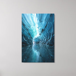 Lienzo Cueva de Hielo Celestial - Realismo Abstracto Azul
