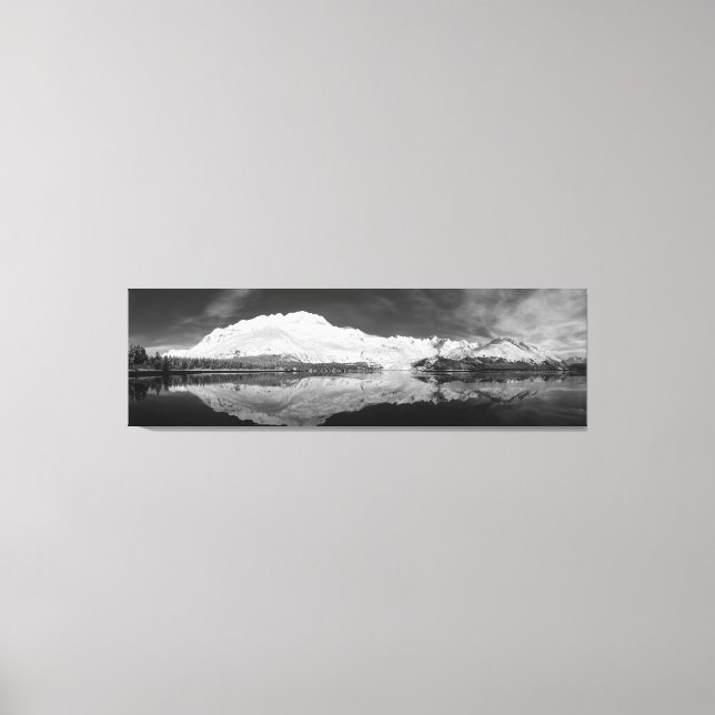 Lienzo Cueva serpentina en blanco y negro (Anverso)