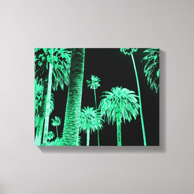 Lienzo Cuevas envueltas de Neon Palm Trees de California  (Anverso)