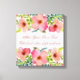 Lienzo Cuidada acuarela floral personalizada
