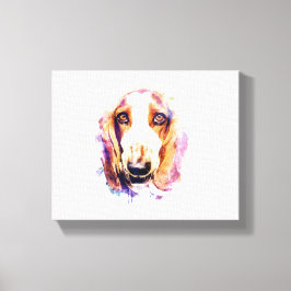 Lienzo Cuidada Basset Hound Dog Head Face Puppy