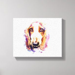 Lienzo Cuidada Basset Hound Dog Head Face Puppy