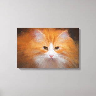 Lienzo Cuidado gato Naranja blanco Fluffy hermoso