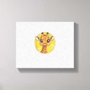 Lienzo Cuidadosa jirafa cara grande ojos animal amante