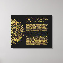 Lienzo cumpleaños de la abuela mandela 90 razones por las