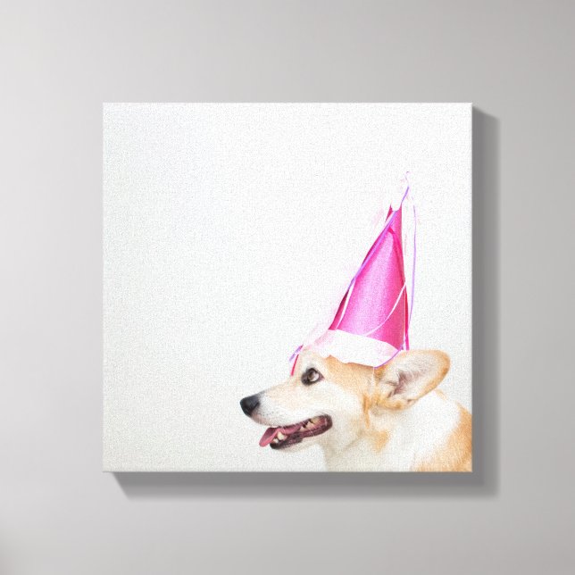 Lienzo Cumpleaños Pembroke Welsh Corgi Dog (Anverso)