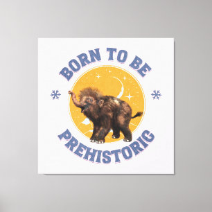 Lienzo Cumpleaños prehistórico de mamut bebé divertido