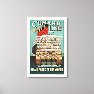 Lienzo Cunard ocean liner steamship lujoso poster,
