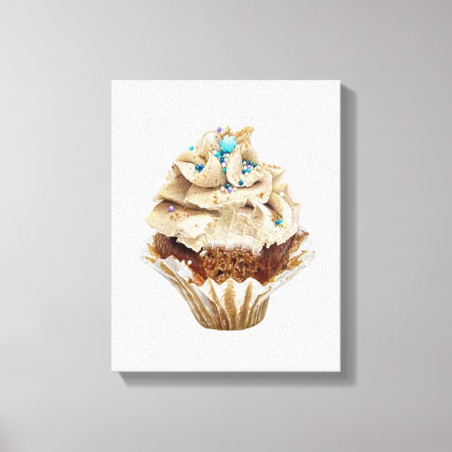 Lienzo Cupcake Lápiz dibujado a mano Lápiz Lápiz Lápiz Lá (Anverso)