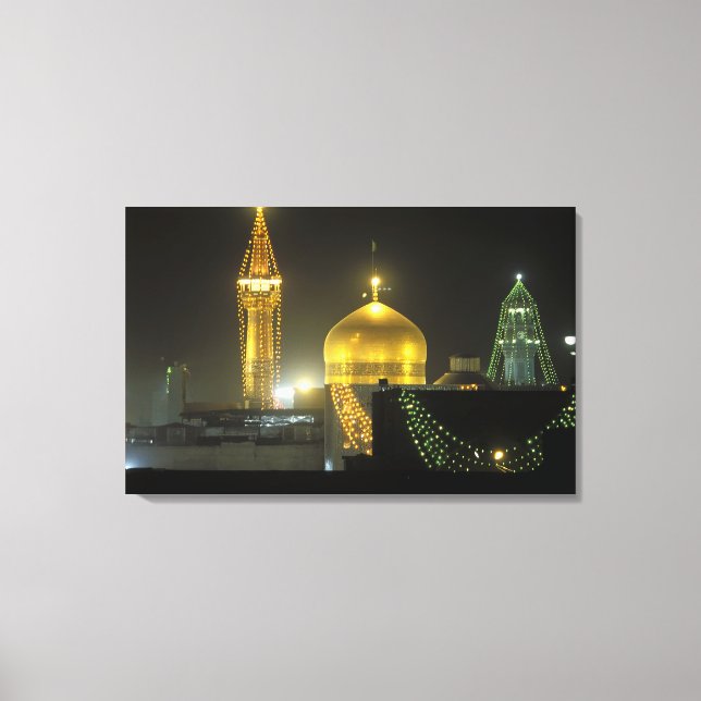 Lienzo Cúpula dorada del complejo del santuario del Imam  (Anverso)