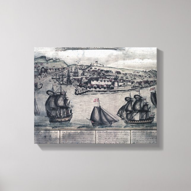 Lienzo CuracaoMapa PanorámicoCuracao, Países Bajos (Anverso)