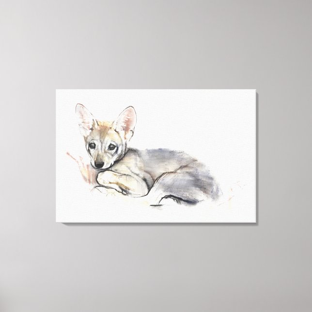Lienzo Curled Arabian Wolf Pup 2009 (Anverso)