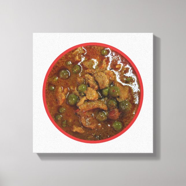 Lienzo Curry tailandés panang [พ ะ น ง] ... Comida callej (Anverso)