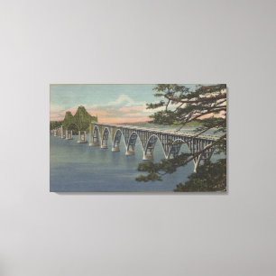 Lienzo Curva del norte, Oregon - opinión del puente de l