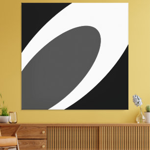 Lienzo Curvas abstractas de color blanco gris de ORCA