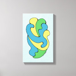 Lienzo Curvas de abrazo (amarillo, azul, verde)