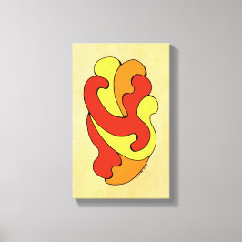 Lienzo Curvas de abrazo (amarillo, rojo, Naranja)