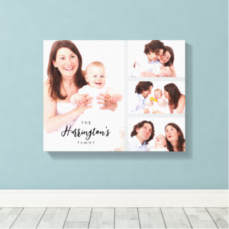 Lienzo Custom 4 Family Photos Collage Rectangle Frame