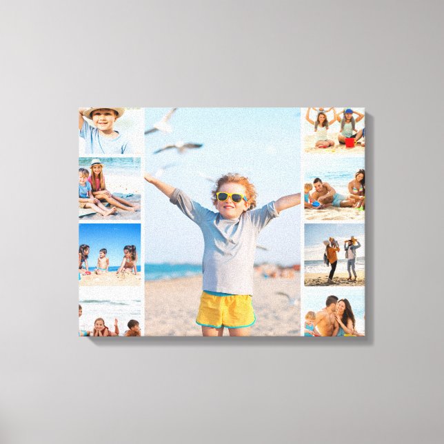 Lienzo Custom Family Beach Portrait Wall Art 9 Kids Summe (Anverso)