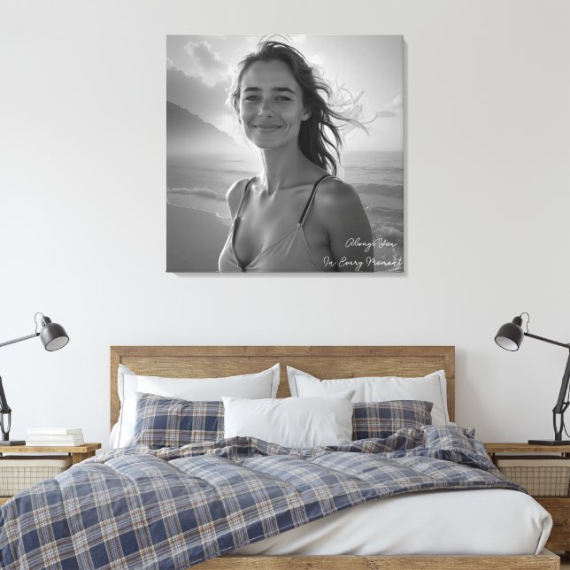 Lienzo Custom Her Portrait – Simple Photo Gift for Her (Insitu(Dormitorio))