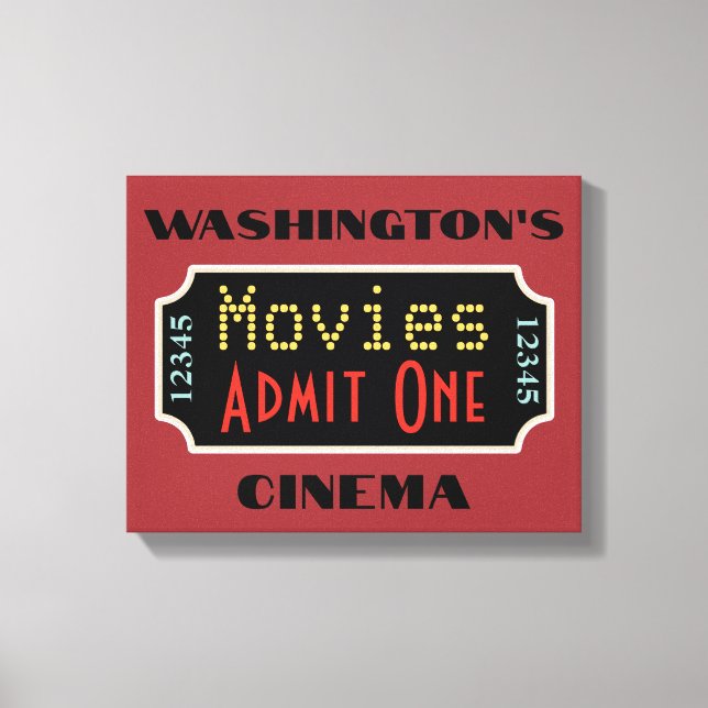 Lienzo Custom Movie Theater Sign Art (Anverso)