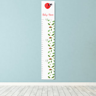Lienzo Custom Name Ladybug Growth Chart for Kids