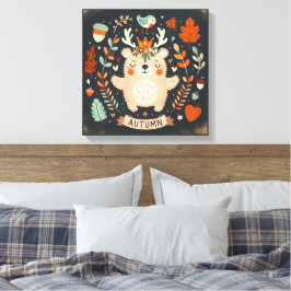 Lienzo Cute Boho Otoño Otoño Wreath Wall Decal