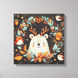 Lienzo Cute Boho Otoño Otoño Wreath Wall Decal