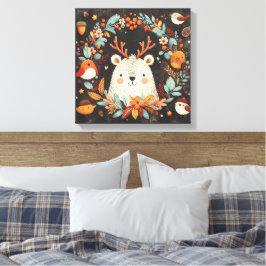 Lienzo Cute Boho Otoño Otoño Wreath Wall Decal