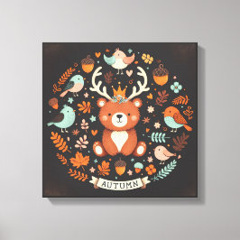 Lienzo Cute Boho Otoño Otoño Wreath Wall Decal